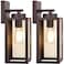 BesLowe Outdoor Wall Light Fixtures Exterior Waterproof Wall Lanterns Brown Porch Sconces Lighting with E26 Sockets Modern Outside Lights for House Patio Front Door Entryway 2Pack