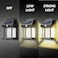 PeakPlus Solar Wall Lights Outdoor 2 Pack Dusk to Dawn Solar Motion Lights Outdoor Waterproof 3 Lighting Modes Wall Mount Light Sconces For Outside Patio Fence Yard Garage BLACK1 BULB 2 PACK STANDARD