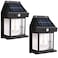 PeakPlus Solar Wall Lights Outdoor 2 Pack Dusk to Dawn Solar Motion Lights Outdoor Waterproof 3 Lighting Modes Wall Mount Light Sconces For Outside Patio Fence Yard Garage BLACK1 BULB 2 PACK STANDARD