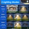 Peasur 368 LED Solar Motion Sensor Lights Outdoor Fence Lights with 3 Lighting Modes Solar Powered Security Light Waterproof for Outside Yard Wall Garden Backyard Step Warm White