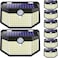 HMCITY 120 LED Outdoor Solar Lights with Motion Sensor and 3 Lighting Modes IP65 Waterproof Wide Solar Wall Lights Ideal for Garden Patio Yard Front Button 8Packs Black ShellDaylight White