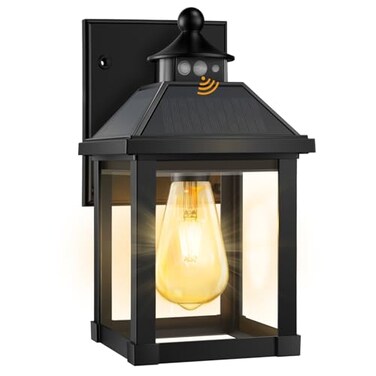 AEQ Solar Porch Lights Outdoor Solar Sconce Lights Outdoor with Motion Sensor Waterproof Wall Light with Clear Panel for Garage Porch Yard Front Door58 58 118in