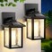 BesLowe Solar Wall Lights Outdoor Aluminum Dusk to Dawn LED Porch Light 3000K5000K Adjustable Wireless Exterior Lighting Fixtures Solar Wall Lantern Sconce Light for Outside Garage 2Pack