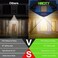 HMCITY 120 LED Outdoor Solar Lights with Motion Sensor and 3 Lighting Modes IP65 Waterproof Wide Solar Wall Lights Ideal for Garden Patio Yard Front Button 4Packs Black ShellWarm White