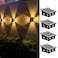 Gtliba Solar Outdoor Lights Up and Down Lighting Waterproof IP65 Fence Light for Yard Garden Garage Pools Deck 8LEDWarm Light 4PACK