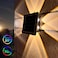 Gtliba Solar Outdoor Lights Up and Down Lighting Waterproof IP65 Fence Light for Yard Garden Garage Pools Deck 8LEDWarm Light 4PACK