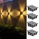Gtliba Solar Outdoor Lights Up and Down Lighting Waterproof IP65 Fence Light for Yard Garden Garage Pools Deck 8LEDWarm Light 4PACK