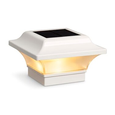 Classy Caps Imperial Solar Post Cap White SLO82W Fits 25x25 225x225 2x2 Post Sizes HighPerformance Solar LED Durable Cast Aluminum Construction Warm and Cool Light Modes