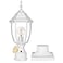 PARTPHONER Dusk to Dawn White Outdoor Post Light with Pier Mount Base Waterproof Pole Lantern Light Fixture Exterior Lamp Post Lantern Head with Clear Glass Panels for Garden Patio Pathway