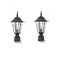 WISBEAM 2 Packs Outdoor Post Light Pole Lantern E26 Base 60W Max Aluminum Housing Plus Glass Wet Location Rated ETL Qualified Bulbs not Included Black