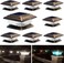 HUYIENO Solar Post Cap Lights Outdoor LED Lighting Deck Fence Light Two Modes Warm White7 RGB Color Changing Suitable for 4x4 5x5 Wooden Posts Brushed Copper 8pk HY1238