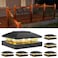 VOLISUN 4x4 Solar Post Cap Light 6packSolar Fence Post Lights Outdoor Waterproof for WoodenVinyl PostBlack Deck Post Cap Light Solar Powered with Warm White for GardenPatioPorch