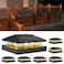 VOLISUN 4x4 Solar Post Cap Light 6packSolar Fence Post Lights Outdoor Waterproof for WoodenVinyl PostBlack Deck Post Cap Light Solar Powered with Warm White for GardenPatioPorch