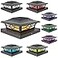 VOLISUN Solar Post Cap Light Outdoor Waterproof RGB Color Changing Solar Fence Cap Flashing Lights 8Pack Black for 4x4 5x5 6x6 Wooden Vinyl Post