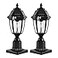TEBLAMPUE Solar Outdoor Post Lights 2 Pack Dusk to Dawn Outdoor Column Light with Pier Mount Base Black Exterior Solar Powered Pole Light for Outside Porch Yard Pathway Driveway