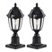 TEBLAMPUE Solar Outdoor Post Lights 2 Pack Dusk to Dawn Outdoor Column Light with Pier Mount Base Black Exterior Solar Powered Pole Light for Outside Porch Yard Pathway Driveway