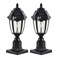 TEBLAMPUE Solar Outdoor Post Lights 2 Pack Dusk to Dawn Outdoor Column Light with Pier Mount Base Black Exterior Solar Powered Pole Light for Outside Porch Yard Pathway Driveway