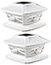 Davinci Lighting Flexfit Solar Outdoor Post Cap Lights Includes Bases for 4x4 5x5 6x6 Wooden Posts Bright LED Light Pearl White 2 Pack