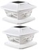Davinci Lighting Flexfit Solar Outdoor Post Cap Lights Includes Bases for 4x4 5x5 6x6 Wooden Posts Bright LED Light Pearl White 2 Pack