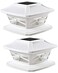 Davinci Lighting Flexfit Solar Outdoor Post Cap Lights Includes Bases for 4x4 5x5 6x6 Wooden Posts Bright LED Light Pearl White 2 Pack