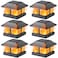 Dynaming Solar Flame Post Cap Lights Outdoor Solar Powered Fence Post Light Flickering Flame LED Lantern Lamps Waterproof for Garden Deck Patio Fit 4x4 WoodenVinyl Posts 6 Pack