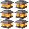 Dynaming Solar Flame Post Cap Lights Outdoor Solar Powered Fence Post Light Flickering Flame LED Lantern Lamps Waterproof for Garden Deck Patio Fit 4x4 WoodenVinyl Posts 6 Pack