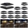 APONUO Solar Post Lights Outdoor 2 Lighting Modes 16 LEDs Solar Post Cap Lights for 4x4 5x5 6x6 Vinyl Wooden Posts Waterproof Fence Post Lights Solar Powered for DeckFencePorch Black12 Pack