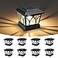 VOLISUN Solar Post Cap Lights Outdoor 8Pack with Edison LED Bulbs 2 Brightness Setting Fence Post Lights Solar Powered for Garden Fence Deck Mailbox Yard Porch Fits 4x4 6x6 PostsSlate Black