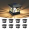 VOLISUN Solar Post Cap Lights Outdoor 8Pack with Edison LED Bulbs 2 Brightness Setting Fence Post Lights Solar Powered for Garden Fence Deck Mailbox Yard Porch Fits 4x4 6x6 PostsSlate Black