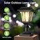 Greluna Solar Post Lights Dusk to Dawn Solar Lamp Post Light with Pier Mount Base Post Lights Outdoor Waterproof for Garden Yard Landscape Pole Pillar Warm White