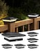 T-SUN TSUN Solar Post Cap Lights 6 Pack for 4x4 VinylWooden Posts Waterproof Outdoor Warm Cool White3000K6000K Solar Powered DeckGardenPatio Lighting
