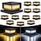 Mlambert 12 Pack Solar Powered Post Cap Lights Outdoor for 4x46x6 WoodVinyl Posts Waterproof Deck Fence Patio Porch Light CoolWarm Lighting Black