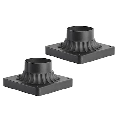 Zanritelit Cast Aluminum Pier Mount Base 3 Diameter Pier Mount Adapter for Outdoor Post Light Black Pier Mounting Base for Deck Porch Patio 2 Pack