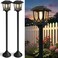 ILANCK 2 Pack Solar Lamp Post Lights Outdoor 40 H Solar Pole Lights for Outside Dusk to Dawn Waterproof 3000K Warm White Floor Lamps for Patio Backyard Pathway No Wiring Needed