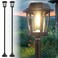 DOESLAG 2 Pack Solar Lamp Post Lights Outdoor 63 Solar Pole Lights for Outside3000K Warm White Dusk to Dawn Waterproof Floor Lamps for Patio Yard Pathway Driveway