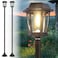 DOESLAG 2 Pack Solar Lamp Post Lights Outdoor 63 Solar Pole Lights for Outside3000K Warm White Dusk to Dawn Waterproof Floor Lamps for Patio Yard Pathway Driveway