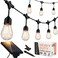 Brightech Ambience Pro 48 Ft Waterproof Solar Power Outdoor String Lights 1W LED Hanging Edison Bulbs Create Bistro Ambience in Your Yard Commercial Grade Shatterproof 15 Lights Soft White