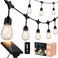 Brightech Ambience Pro Solar Power Remote Control Outdoor String Lights with Edison Bulbs Shatterproof Commercial Grade LED Waterproof Patio Lights 1W 3000K Hanging 27 ft