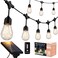 Brightech Ambience Pro Solar Power Remote Control Outdoor String Lights with Edison Bulbs Shatterproof Commercial Grade LED Waterproof Patio Lights 1W 3000K Hanging 27 ft
