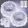 JMEXSUSS 2 Pack White Battery Operated String Lights Each 33ft 100 LED Wedding Lights Outdoor Indoor 8 Modes Christmas Lights with Remote Waterproof for Wedding Front Porch Yard House Room Decor
