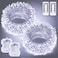 JMEXSUSS 2 Pack White Battery Operated String Lights Each 33ft 100 LED Wedding Lights Outdoor Indoor 8 Modes Christmas Lights with Remote Waterproof for Wedding Front Porch Yard House Room Decor