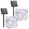 Brightown Outdoor Solar String Lights 2 Pack 33 Feet 100 Led Solar Powered Fairy Lights with 8 Modes Waterproof Decoration Copper Wire Light for Patio Yard Trees Christmas Wedding Party Pure White