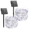 Brightown Outdoor Solar String Lights 2 Pack 33 Feet 100 Led Solar Powered Fairy Lights with 8 Modes Waterproof Decoration Copper Wire Light for Patio Yard Trees Christmas Wedding Party Pure White