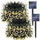 Dazzle Bright 2 Pack Total 400LED 132FT Warm White Christmas Solar String Outdoor Lights Solar Powered with 8 Modes Waterproof Fairy Lights for Bedroom Patio Garden Tree Party Yard Decoration