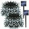 Dazzle Bright 2 Pack Total 400LED 132FT White Christmas Solar String Outdoor Lights Solar Powered with 8 Modes Waterproof Fairy Lights for Bedroom Patio Garden Tree Party Yard Decoration