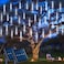 JMEXSUSS 2 Pack Solar Christmas Meteor Shower Lights 16 Tube 288 LED White Solar Christmas String Lights Outdoor Waterproof for Tree Patio Garden Wedding Party Decorations