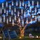 JMEXSUSS 2 Pack Solar Christmas Meteor Shower Lights 16 Tube 288 LED White Solar Christmas String Lights Outdoor Waterproof for Tree Patio Garden Wedding Party Decorations