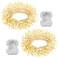 BSGlobal 2 Pack Cluster Fairy Lights Battery Operated Total 20Ft 400 LED Christmas String Lights with Timer 8 Modes Silver Wire Firecracker Fairy Lights for Garlands Tree Wedding Decoration Warm White