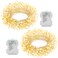 BSGlobal 2 Pack Cluster Fairy Lights Battery Operated Total 20Ft 400 LED Christmas String Lights with Timer 8 Modes Silver Wire Firecracker Fairy Lights for Garlands Tree Wedding Decoration Warm White