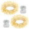 BSGlobal 2 Pack Cluster Fairy Lights Battery Operated Total 20Ft 400 LED Christmas String Lights with Timer 8 Modes Silver Wire Firecracker Fairy Lights for Garlands Tree Wedding Decoration Warm White